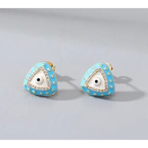 Triangle Eye Gold Plated Earrings